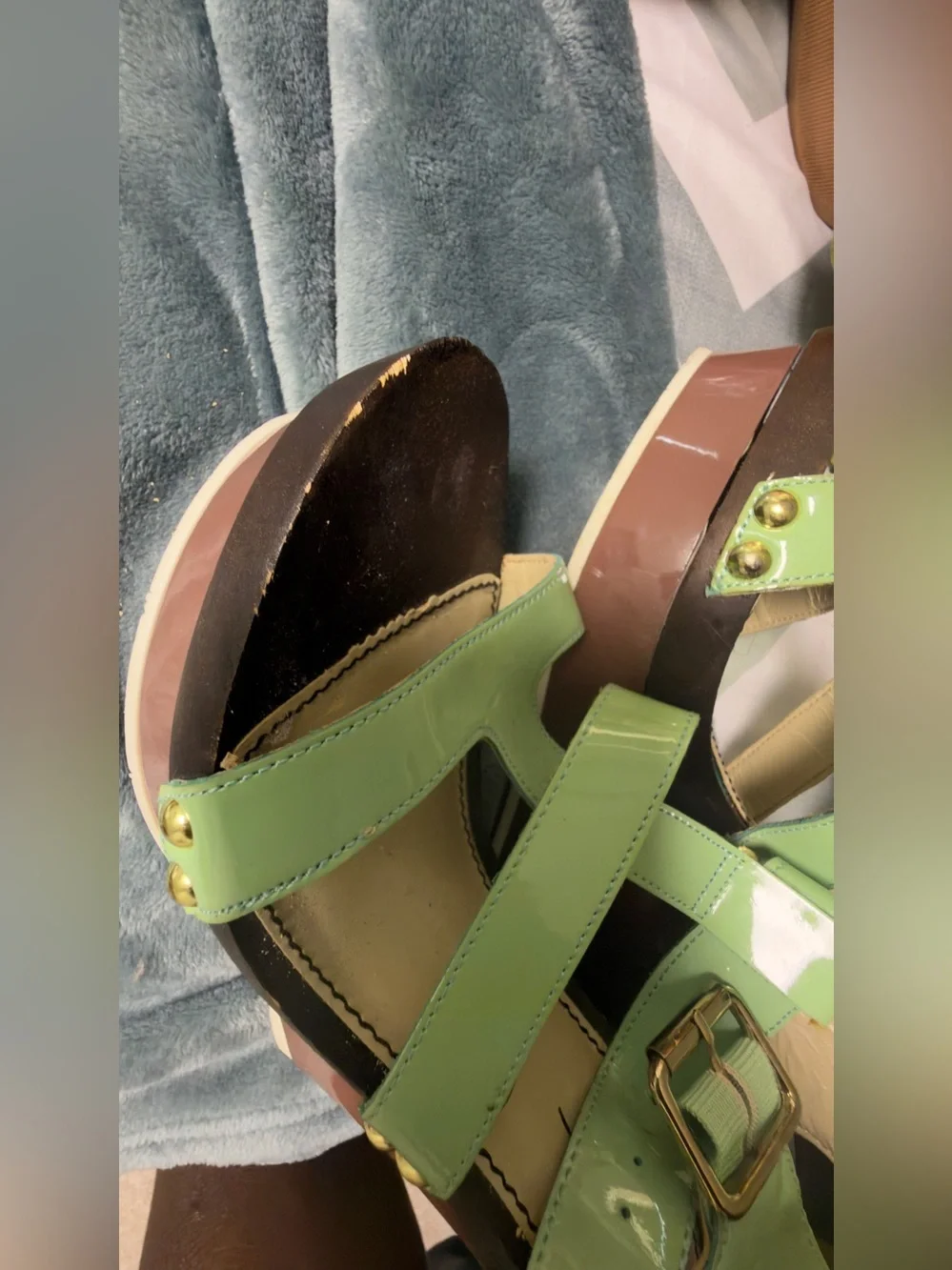 ABS Allen Schwartz Mint Green Platform Sandals